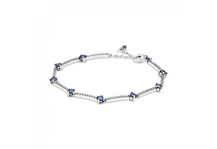 Sterling silver bracelet with clear cubic zirconia