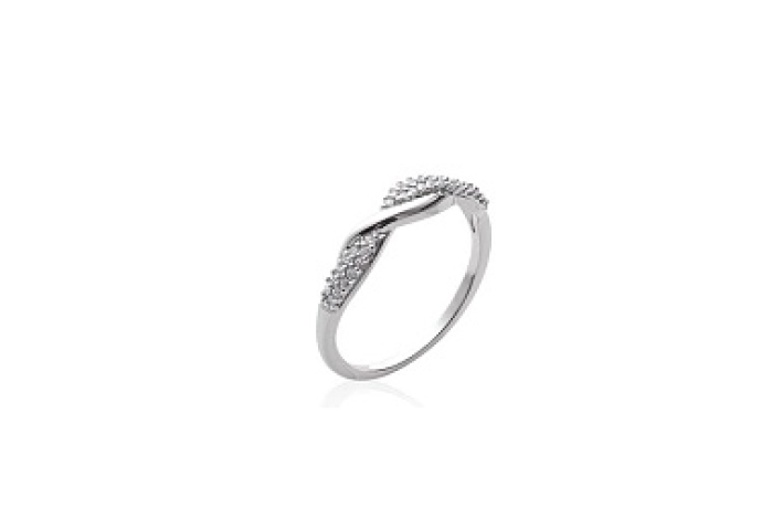 RINGPLATEDSILVERCZ 925 RHODIUM