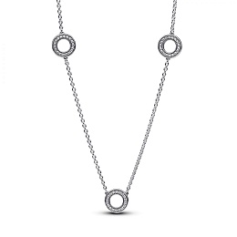 Sterling silver necklace with clear cubic zirconia