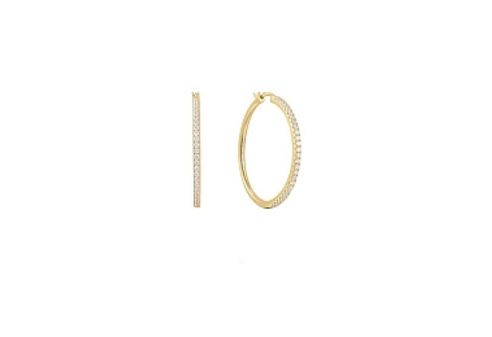Gold Pavé Hoop Earrings