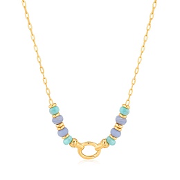 Gold Amazonite and Agate Charm Connector Necklace