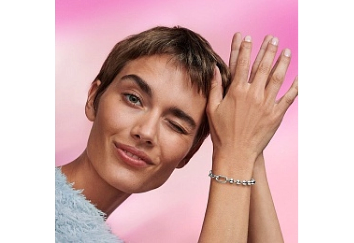 Sterling silver bead and link bracelet