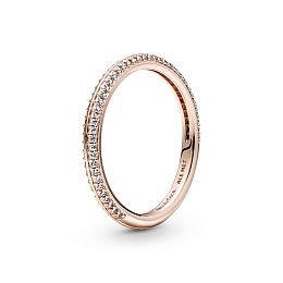 14k Rose gold-plated ring with clear cubiczirconia /189679C01-58