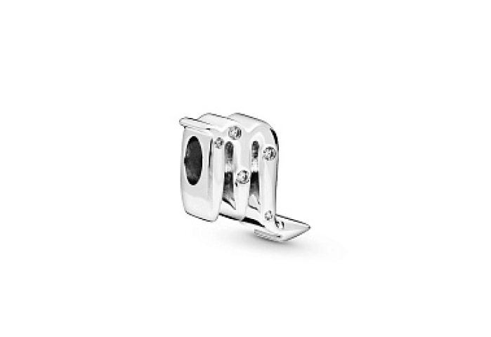 Scorpio sterling silver charm with clear cubic zir