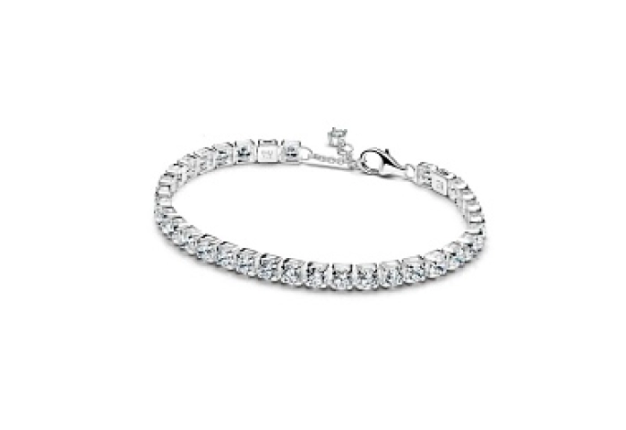 Sterling silver tennis bracelet with clear cubic z