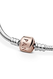 Silver bracelet with Pandora Rose clasp