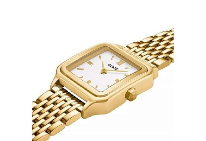 Gracieuse Petite Watch Steel, White, Gold Colour