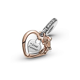 Heart sterling silver and Pandora Rose danglewith clear cubic zirconia /789290C01