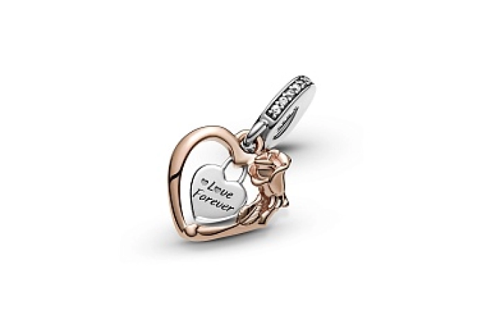 Heart sterling silver and Pandora Rose danglewith clear cubic zirconia /789290C01