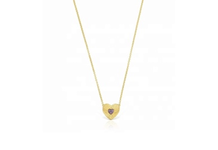 SILVER GOLDPLATED CHOKER 18MM RHODOLITE