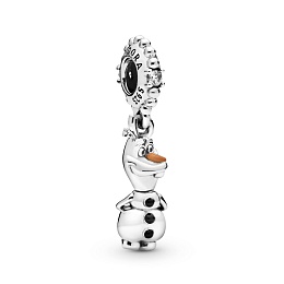 Disney Olaf sterling silver dangle with clearcubic