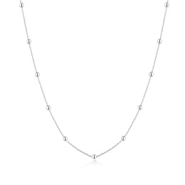 Silver Bobble Long Chain Necklace