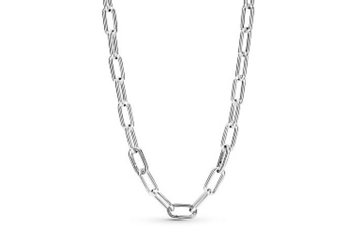 Sterling silver medium link necklace