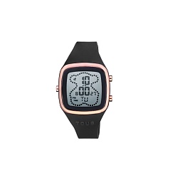 WATCH S.STEEL IP ROSE SILICONE STRAP
