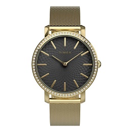 Womens Gold-tone Transcend with Crystal Bezel and Gold Dial