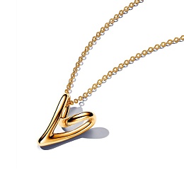 Heart pendant 14k gold-plated necklace