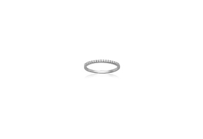 RINGPLATEDSILVERCZ 925 RHODIUM
