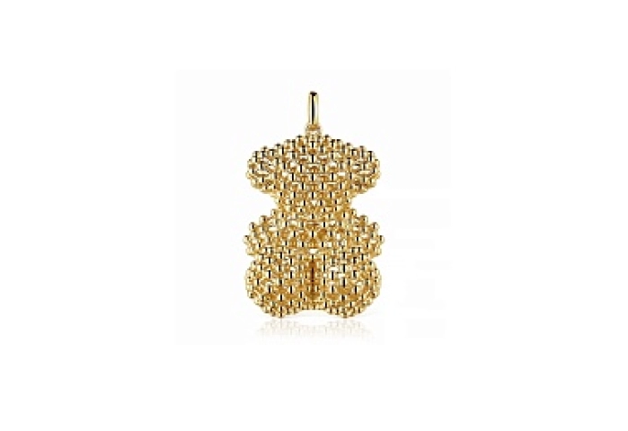 SILVER GOLD PLATED PENDANT 38MM BEAR