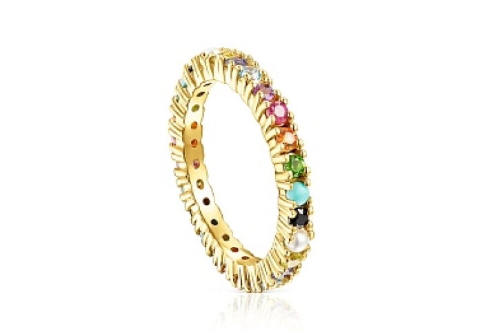 SILVER GOLD PLATED RING TREATE RUBY GEMS