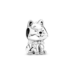 Japan Akita Inu dog sterling silver charmwith whit