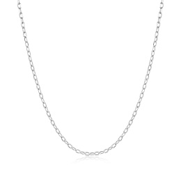 Silver Rectangle Link Chain Necklace