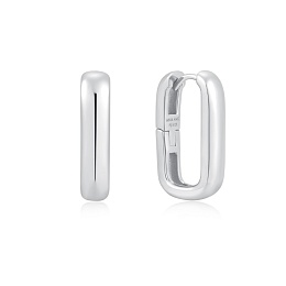 Silver Wide Paper Clip Earrings