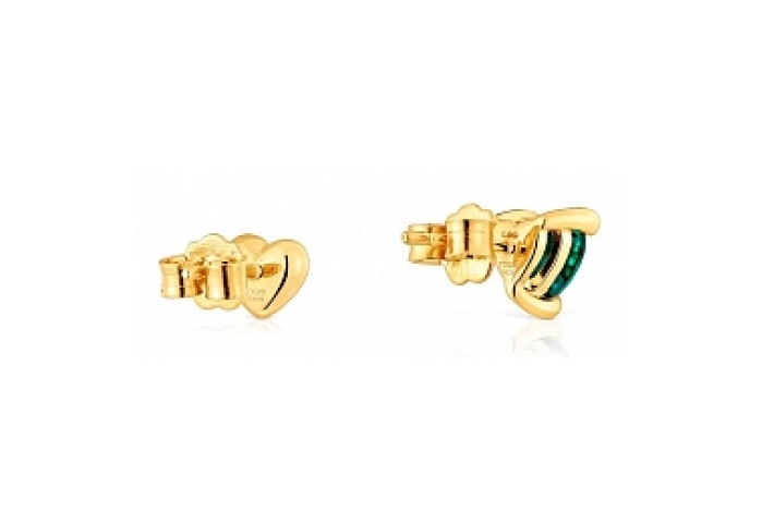 SILVER GOLD PLATED EARR. LGG EMERALD