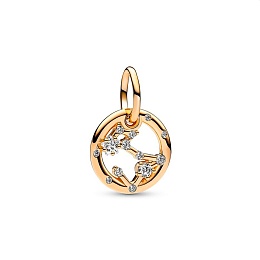 Pisces zodiac 14k gold-plated dangle with clear cu