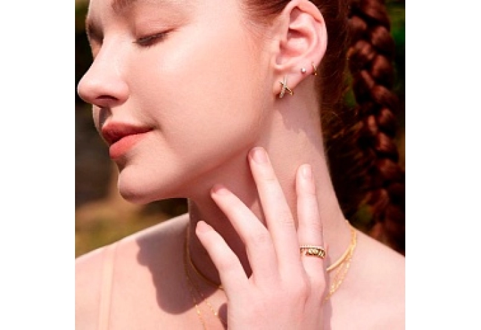 Gold Irregular Twill Adjustable Ring