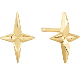 Gold Cross Stud Earrings