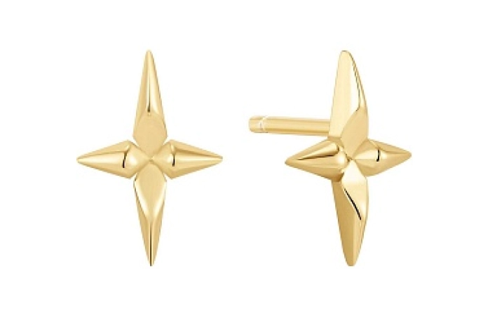 Gold Cross Stud Earrings