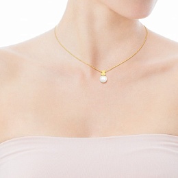 18KT GOLD CHOKER CULTURED PEARL CHAIN