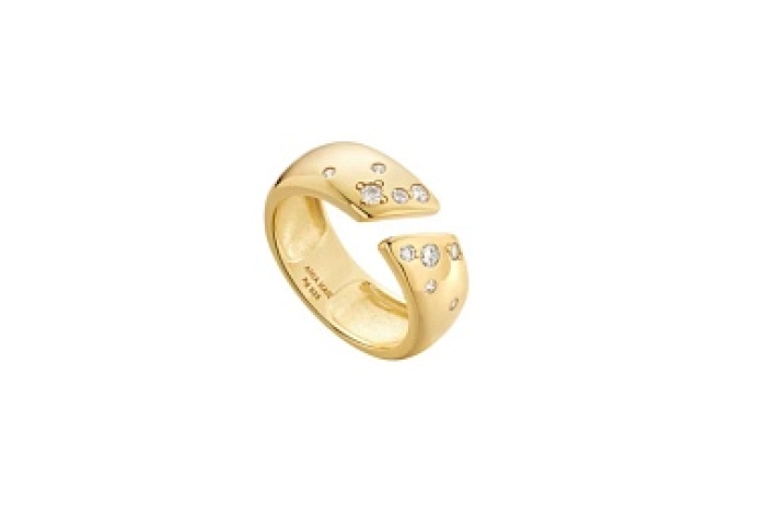 Gold Sparkle Wide Adjustable Ring
