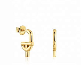 SILVER GOLD PLATED EARRINGS 17MM