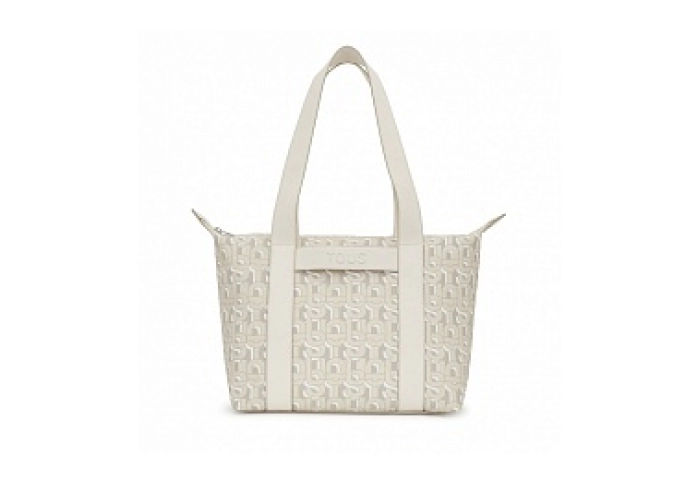 PVC.PU.COT,HANDBAG XL.T MANIFESTO BEIGE