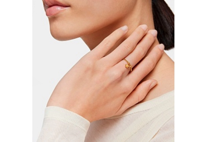 SILVER GOLD PLATED RING STAR TOPAZ N12