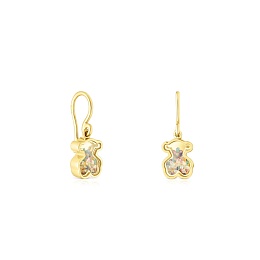 SILVER GOLD PLATED EARRINGS 10MM GEMS