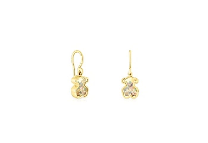 SILVER GOLD PLATED EARRINGS 10MM GEMS