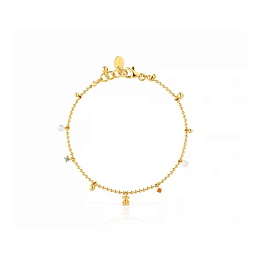 SILVER GOLD PLATED BRACELET GEMS PEARLS