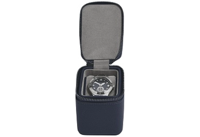 Navy Blue Single Zipped Watch Box 