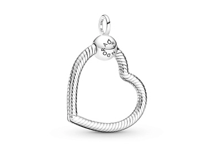 Heart sterling silver O pendant