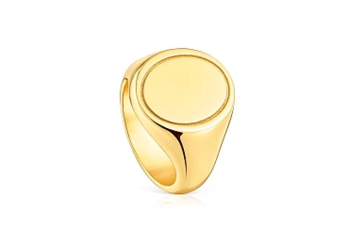 SILVER GOLD PLATED SIGNET RING 16MM