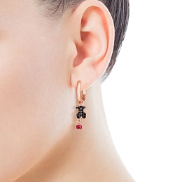 SILVER G PLATED EARRINGS TREAT RUBY GEMS