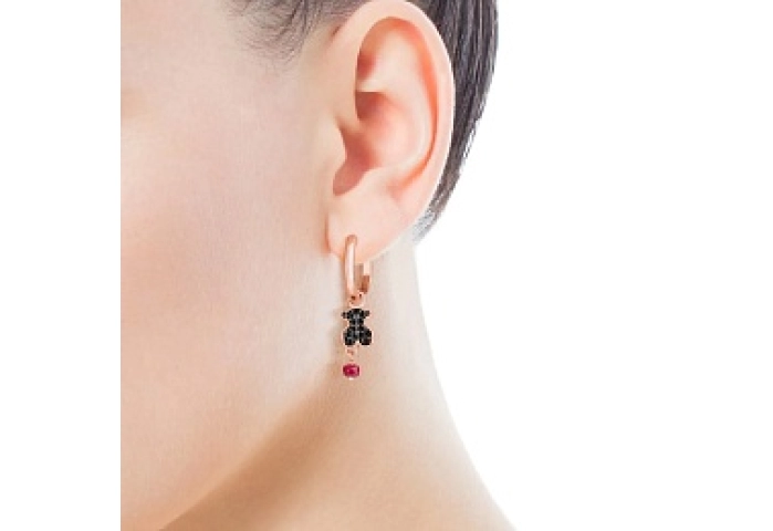 SILVER G PLATED EARRINGS TREAT RUBY GEMS