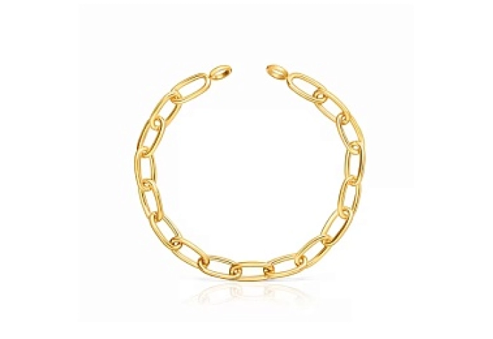 SILVER GOLD PLATED BRACELET XL OVAL