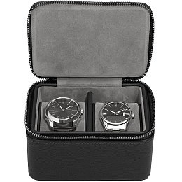 PEBBLE BLACK DOUBLE WATCH BOX