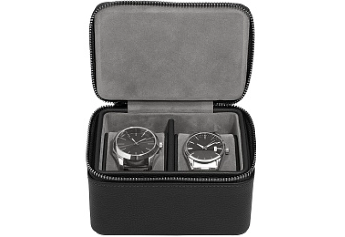 PEBBLE BLACK DOUBLE WATCH BOX