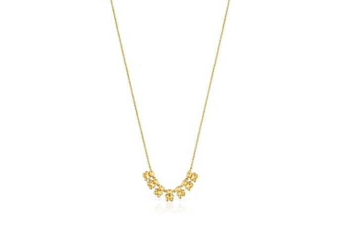 SILVER GOLD PLATED CHOKER BEAR