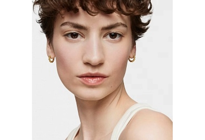 SILVER GOLD PLATED HOOP EARRINGS BALLS