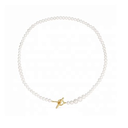 SILVER GOLD PLATED CHOKER CUL PEARL 42CM